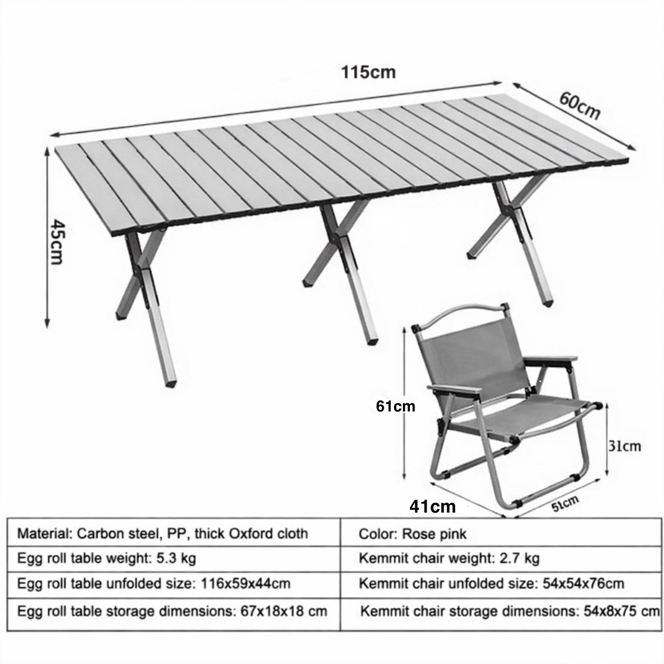 طقم جلسة فخم وخفيف للكشتات والبيت - table and chairs set