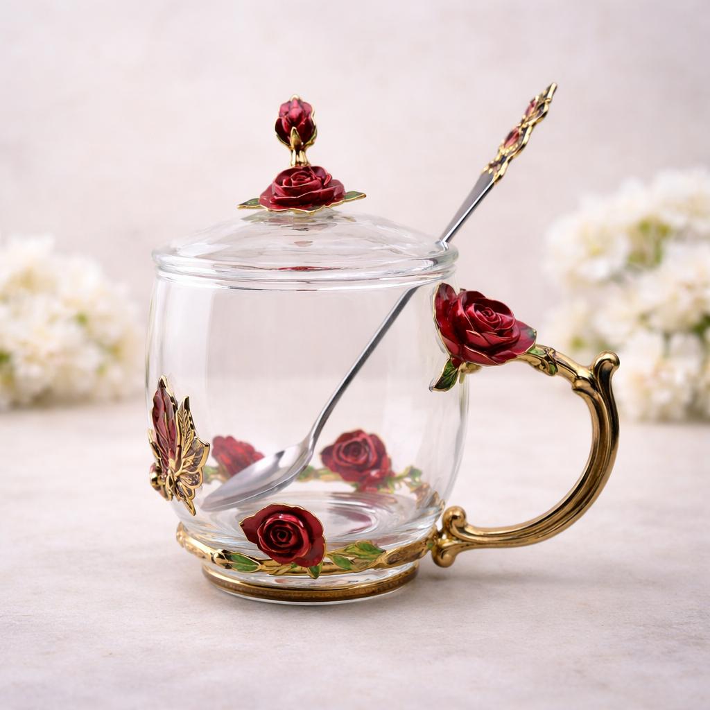 كوب زجاجي فاخر - luxury glass mug