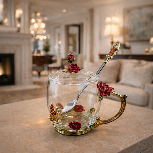 كوب زجاجي فاخر - luxury glass mug